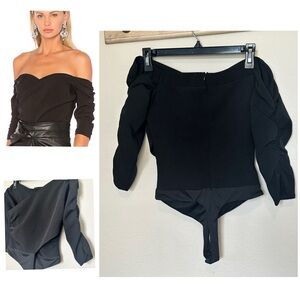 REVOLVE Black Off-Shoulder Bodysuit